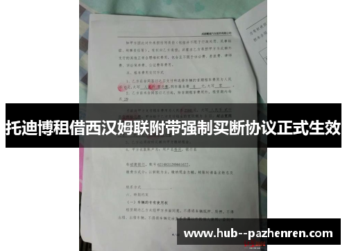 托迪博租借西汉姆联附带强制买断协议正式生效